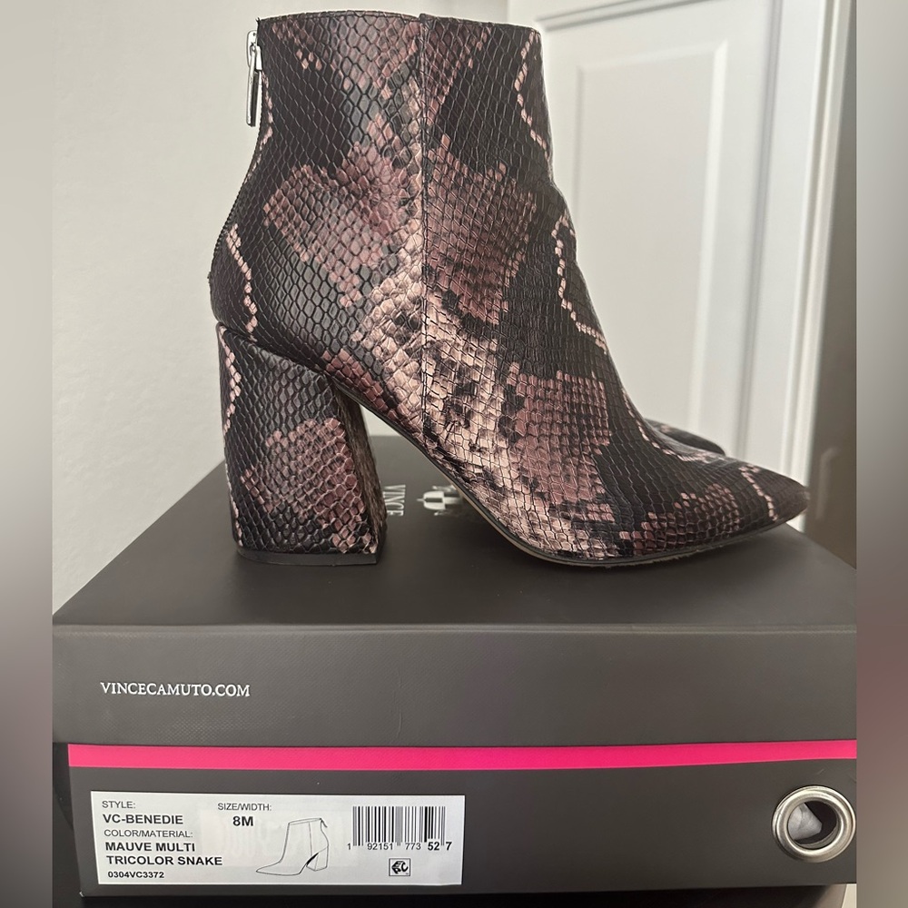 Vince Camuto Mauve Multi Snake Block Heel Pointed… - image 1